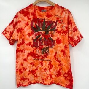Vintage Chong Best Butts Hemp Tie-Dye Large Tshirt Autographed '98 Tommy Shelby‎